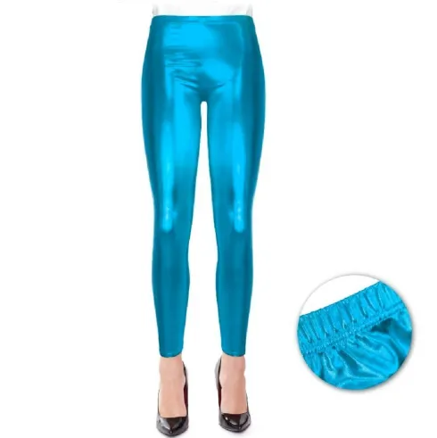 Legging Metalizado Azul Adulto