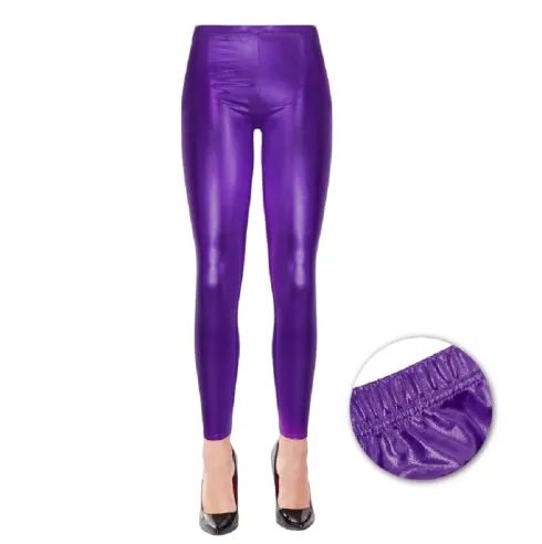 Legging Metalizado Lila Adulto