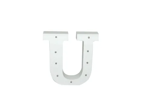 Letra Madera Blanca C/Leds – U