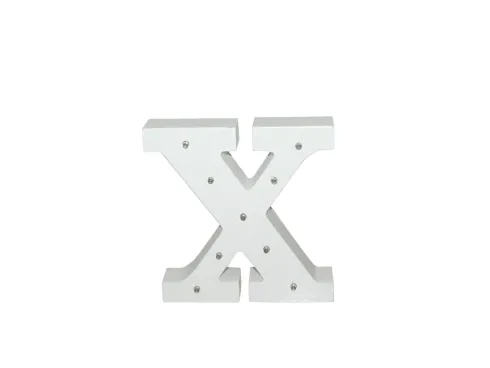 Letra Madera Blanca C/Leds – X