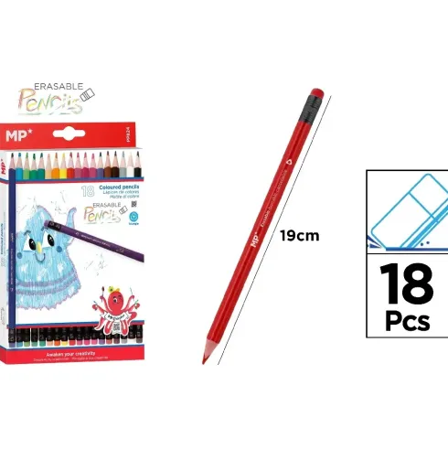 Lápices De Colores Borrables 18U