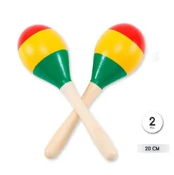 Maracas De Madera Mejico 20cm