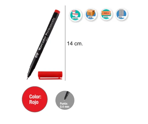 Marcador CD Punta Fina Rojo