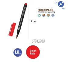 Marcador CD Punta Media Rojo