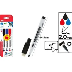 Marcador de Pizarra Borrador Colores 3u