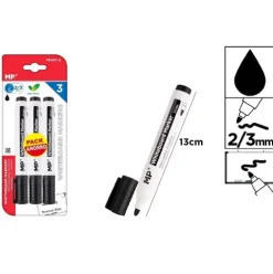 Marcador de Pizarra Negro 3u