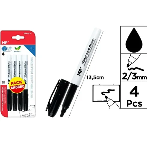 Marcador de Pizarra Negro 4u