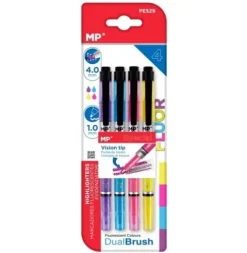 Marcador Fluorescente Doble Punta 4u