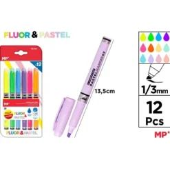 Marcador Fluorescente y Pastel 12u