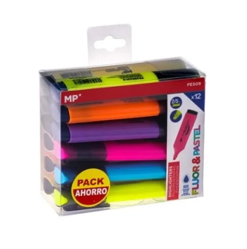 Marcador Fluorescente y Pastel 12u