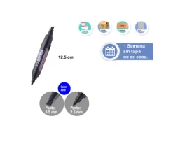 Marcador Permanente Doble Punta Azul