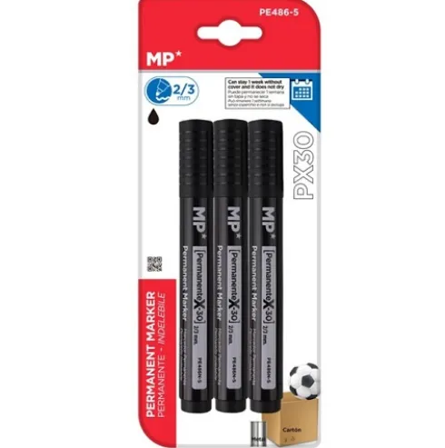Marcador Permanente Negro 3u