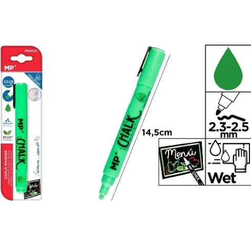 Marcador Tiza Liquida Limpieza Húmeda Verde