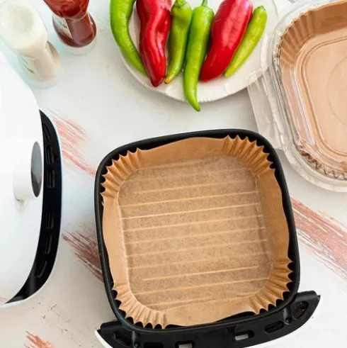 Molde Airfryer Papel Cuadrado 16x16x4,5cm 50U