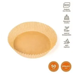 Molde Airfryer Papel Redondo 16×4,5cm 50U