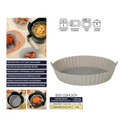 Molde Freidora Aire Silicona 22cm Redondo