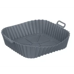 Molde Freidora Aire Silicona Gris Cuadrado