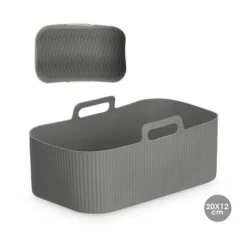 Molde Freidora Aire Silicona Gris Rectangular