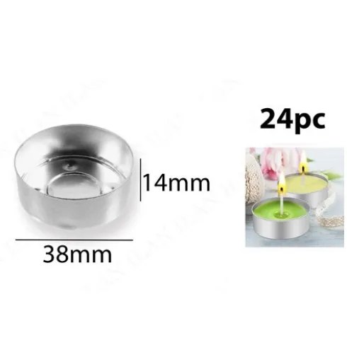 Molde Vela Aluminio Redondo 24pcs
