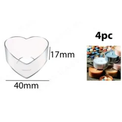 Molde Vela Plástico Corazón 4pcs