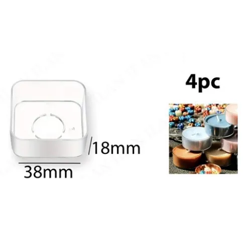 Molde Vela Plástico Cuadrado 4pcs