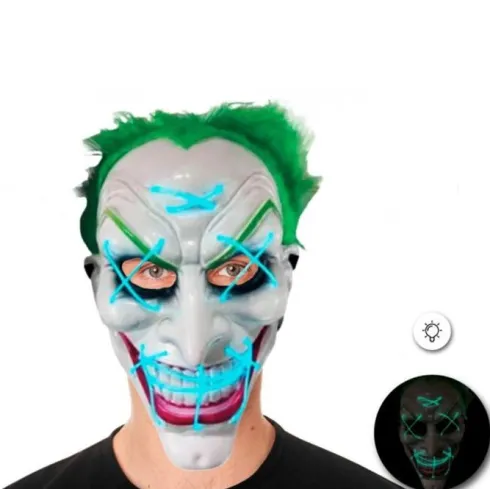 Máscara Payaso Con Tubos De Luz