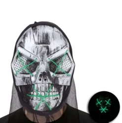 Máscara Skull Plata Tela Con Luz