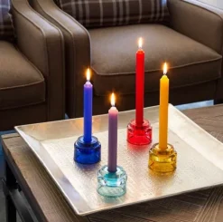 Pack 4 Velas Cilindrica Naranja