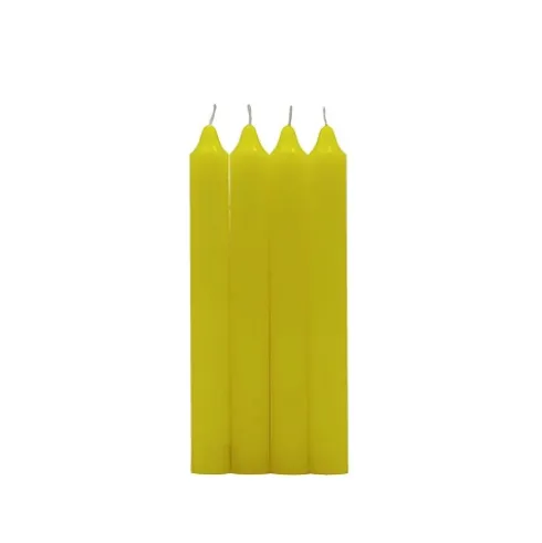 Pack 4 Velas Cillndrica Amarillo