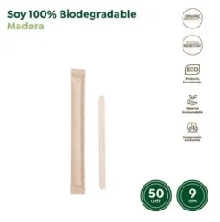 Paletina Biodegradable Madera 9CM 50UDS