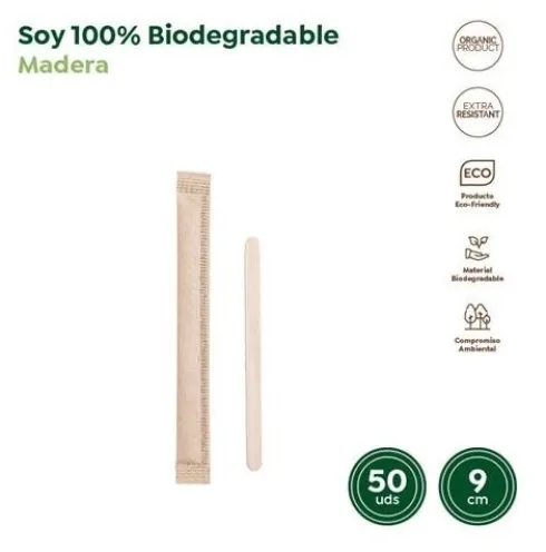 Paletina Biodegradable Madera 9CM 50UDS