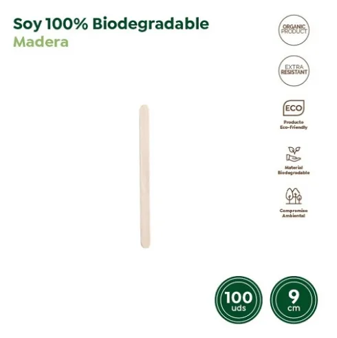 Paletina Biodegradable Madera 9X0,9CM 100UDS