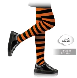 Panty Inf Rayas Negro/Naranja