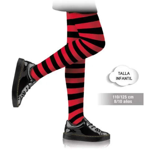 Panty Inf Rayas Negro/Rojo