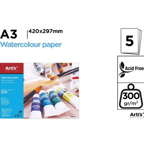 Papel de Acuarela A3 5H 300G