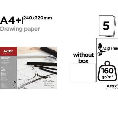 Papel de Dibujo Sin Recuadro A4+ 5H 160G