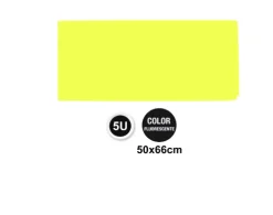 Papel Fluorescente 50X66CM 5U Amarillo