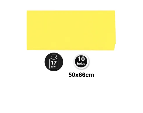 Papel Seda 50X66CM 10U Amarillo Limón