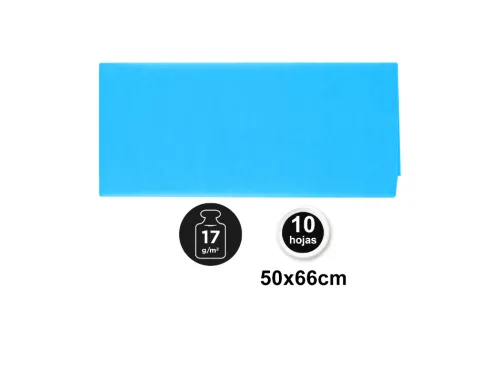 Papel Seda 50X66CM 10U Azul