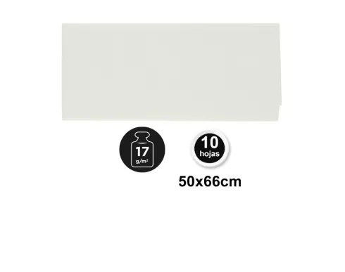 Papel Seda 50X66CM 10U Blanco
