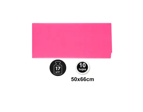 Papel Seda 50X66CM 10U Fucsia