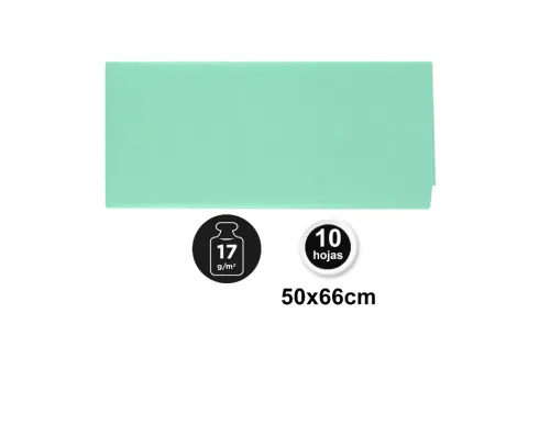 Papel Seda 50X66CM 10U Verde Menta