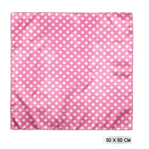 Pañuelo Lunares Blanco/Rosa