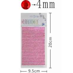 Pegatinas De Diamantes Imitación Fucsia 4MM