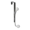 Perchero Metal 2 Ganchos – Cromo/Blanco
