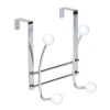 Perchero Metal 4 Ganchos – Cromo/Blanco