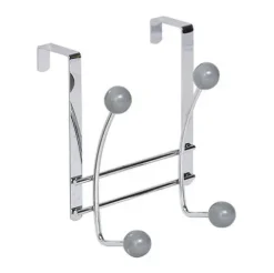 Perchero Metal 4 Ganchos – Cromo/Gris
