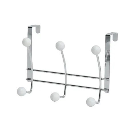 Perchero Metal 6 Ganchos – Cromo/Blanco