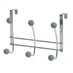 Perchero Metal 6 Ganchos – Cromo/Gris