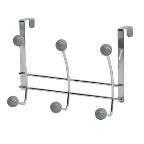 Perchero Metal 6 Ganchos – Cromo/Gris